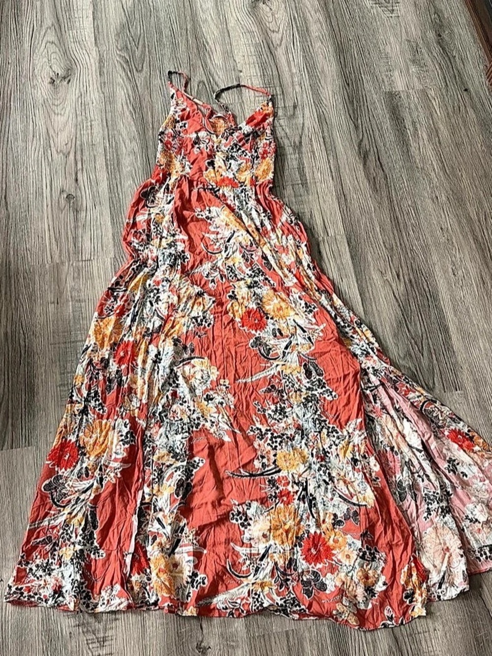 Free People Wildflower Maxi Slip Dress Wildflower Floral Maxi Slip Dress Red &